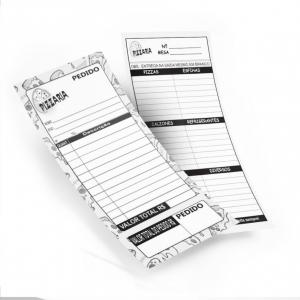 Blocos Comanda - 10x29,7cm   10x29,7cm 10x29,7cm 1x0 Sulfite 75g Sem verniz 1 via Corte Reto / Corte + Cola   