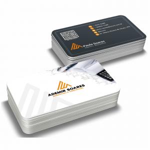 Cartão de Visita (PVC)  8,5x5,4 cm 4x4 (Impressão colorida frente e verso) PVC 0,76mm-Cristal Verniz Frente e verso Cantos arredondados 100 unidades 