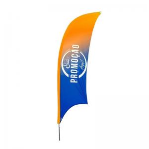 Wind Banner (Sem base)   2,70 x 0,60cm 4x4 (frente e verso colorido) Tecido p/ ID 110G Backlight Promo Espeto + Costura Estilo Barbatana   